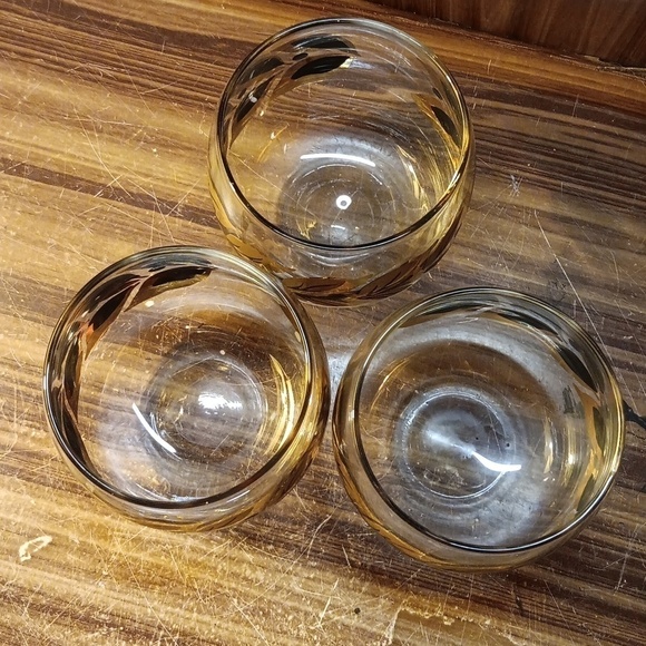 Vintage Federal gold leaf rolyvpoly glasses barware - Picture 4 of 4